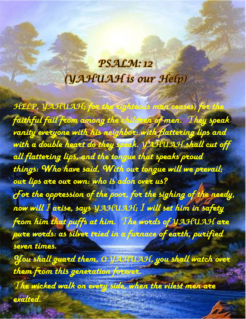 Psalm 12,  YAHUAH is Our Help