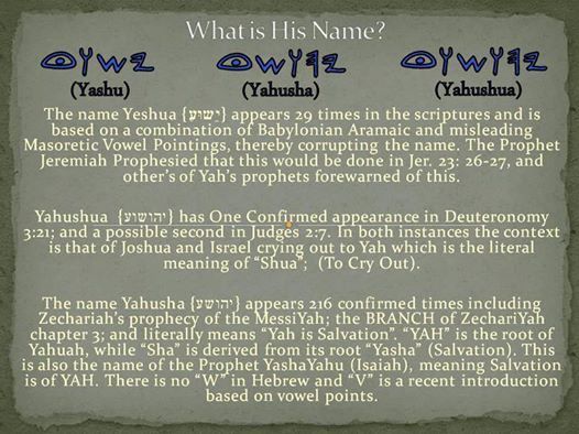 The name Yahusha means I AM HE who Avenges, Defends, delivers, helps, preserves, Rescues, Saves, brings Salvation, your Savior, who brings you to Victory.