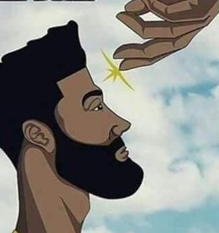 man being touched by God