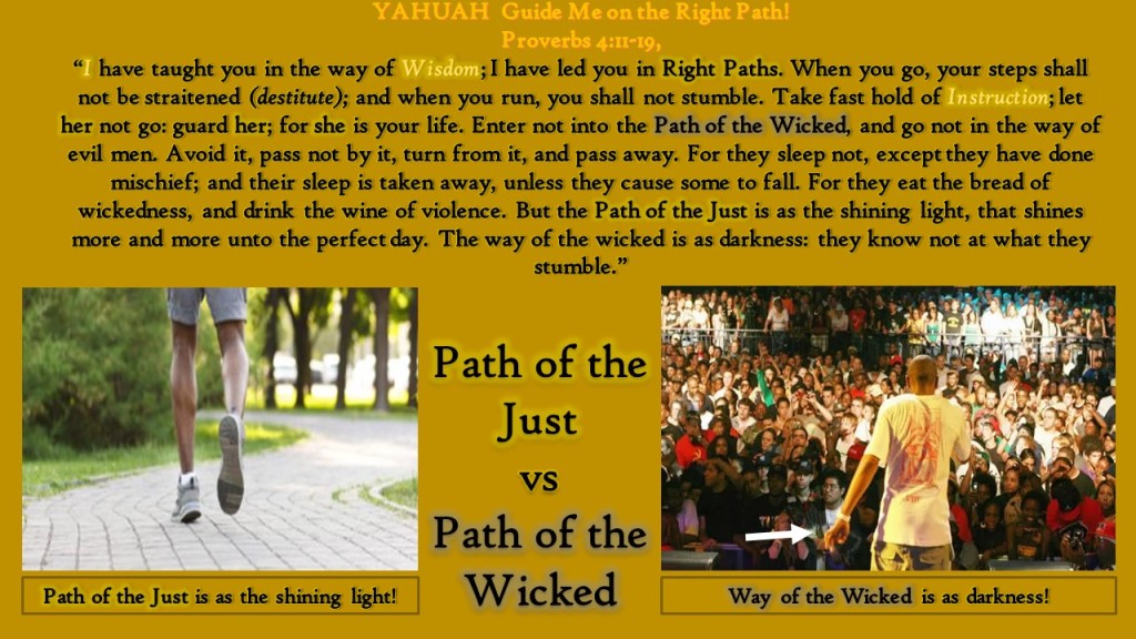 Proverb 4:1-19 - The path of the Just vs The Path of the Wicked!