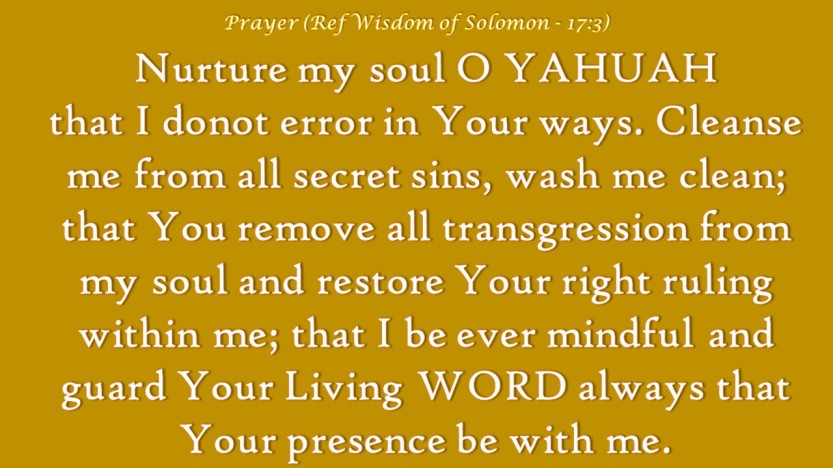 Nurture My Soul O YAHUAH!